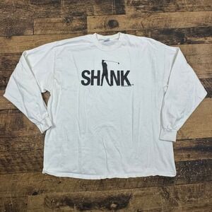 Shank golf Cotton Mens White Long Sleeve Shank Golf Graphic T Shirt Size 2XL